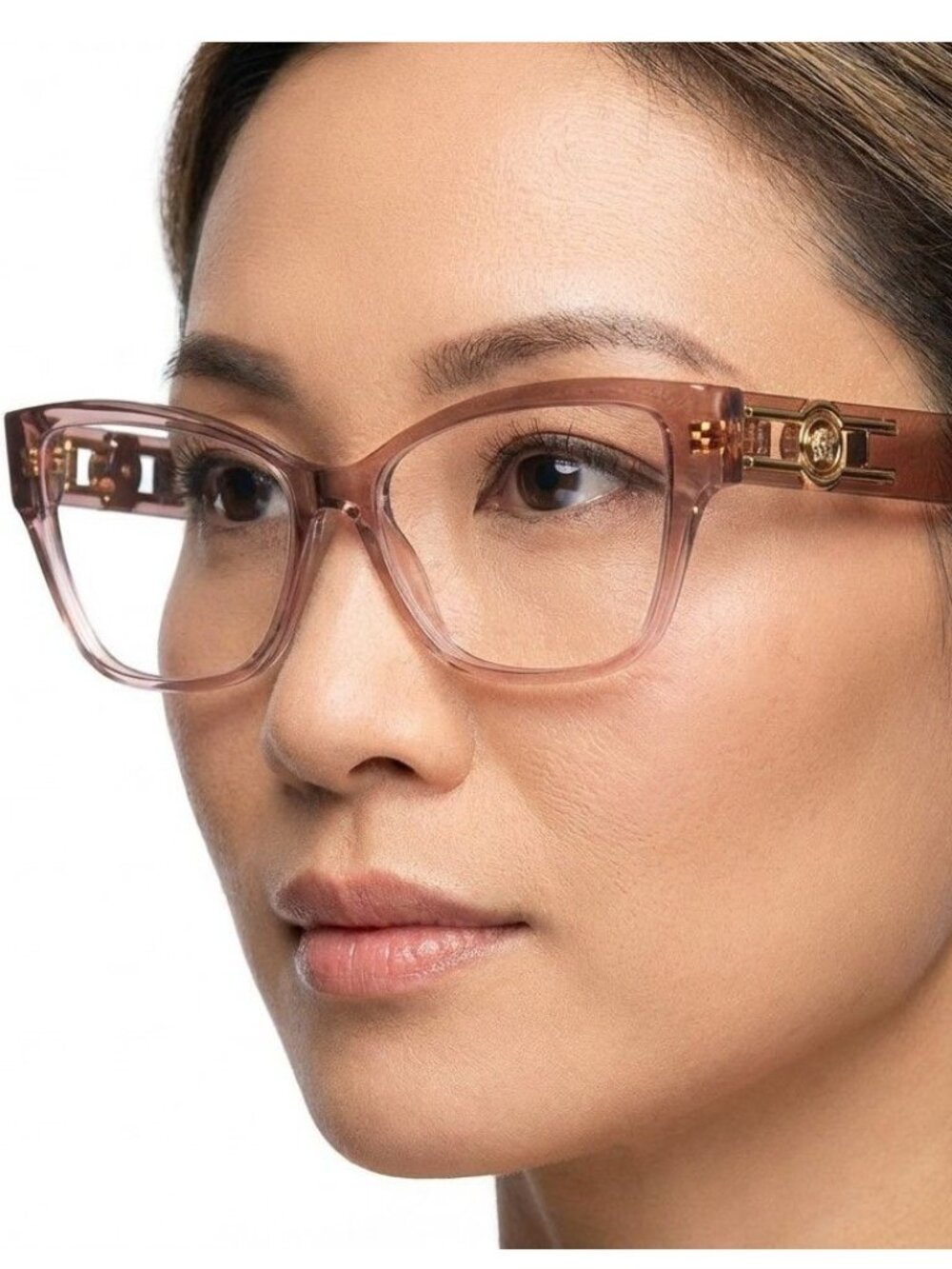 Versace VE3347 5435 Eyeglasses Pink Transparent 54mm Cat Eye Frame